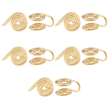 10Pcs Stainless Steel Spiral Pad Cuff Earrings EJEW-HS0001-03G-1
