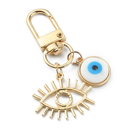 Evil Eye Resin Pendant Decorations for Women KEYC-WH0032-24B-1
