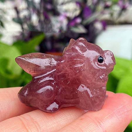 Natural Strawberry Quartz Carved Figurines Statues for Home Desktop Decoration PW-WG05555-12-1