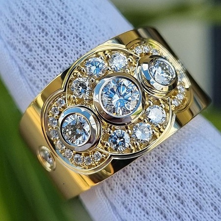 Brass Micro Pave Cubic Zirconia Finger Rings FS-WG4CA91-01-1