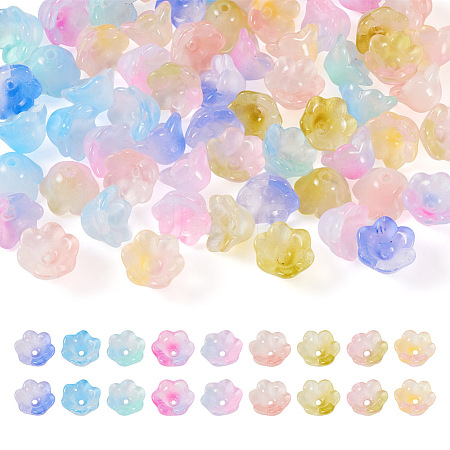  64pcs 8 style Handmade Lampwork Bead Caps LAMP-TA0001-07-1