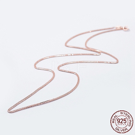 925 Sterling Silver Chain Necklaces STER-F039-50cm-16RG-1