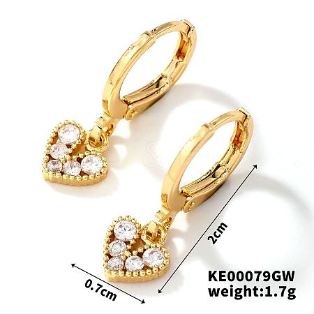 Fashionable Copper Inlaid Zircon Hoop Earrings UQ9075-8-1