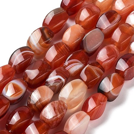 Natural Banded Agate Beads Strands G-G172-01L-1