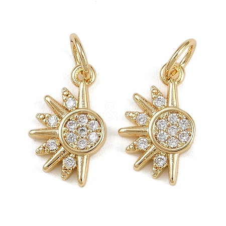 Brass Micro Pave Cubic Zirconia Pendants KK-B150-02G-01-1