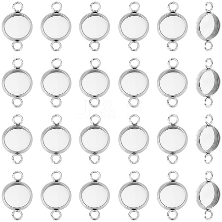 60Pcs 304 Stainless Steel Cabochon Connector Settings STAS-BBC0009-57A-1