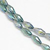 Electroplate Crystal Glass Rice Beads Strands EGLA-F042-A13-1