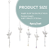 4Pcs Glass & Stainless Steel Hummingbird Hanging Suncatchers HJEW-FH00199-2