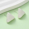 Brass Textured Stud Earrings EJEW-A143-02D-S-2