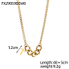 304 Stainless Steel Curb Chains Pendant Necklace OY002-38G-2
