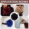 Flower Polyester Brooches JEWB-WH0001-47P-01-5
