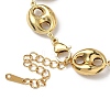 304 Stainless Steel Link Bracelets for Women BJEW-P354-05G-7