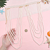 1Pc Round White ABS Plastic Imitation Pearl Beaded Multi-Layered Shoulder Chains AJEW-HY0003-27-3