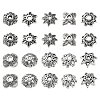 200Pcs 10 Styles Tibetan Style Alloy Bead Caps TIBE-CJ0001-22-1