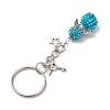 Alloy with Glass Seed Beads Keychain KEYC-MZ00010-02-4