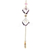 Iron Rhombus & Natural Amethyst Suncatchers HJEW-F025-04G-01-1