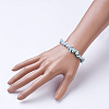 Natural Larimar Beaded Stretch Bracelets X-BJEW-JB02680-01-3