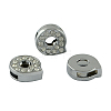 Alloy Initial Slide Charms with Grade A Rhinestones ALRI-R032-Q-FF-1