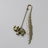 Luminous Alloy Feather Bookmarks AJEW-WH0166-43AB-1