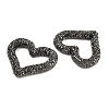 Handmade Polymer Clay Rhinestone Linking Rings CLAY-H009-04B-2