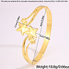 304 Stainless Steel Star Open Hinged Cuff Bangles for Women WG5645C-01-2