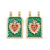Brass Enamel Pendants KK-B157-28C-G-1