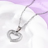 Hollow Heart 304 Stainless Steel Pendant Necklaces NJEW-M096-13P-1