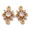 Brass Cubic Zirconia Star Connector Charms KK-U037-32G-2