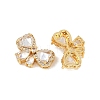 Brass Micro Pave Cubic Zirconia Beads KK-H078-31G-2