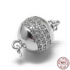 Rhodium Plated 925 Sterling Silver Box Clasps STER-L057-008C-5