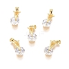 Brass Micro Pave Clear Cubic Zirconia Pendants ZIRC-D119-05G-1