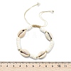 Cowrie Shell & Natural White Shell Beaded Adjsutable Bracelets BJEW-JB13918-3