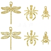 6Pcs 3 Styles Brass Pendants KK-YW0004-44-1