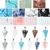  11pcs 11 style Cone/Spike/Pendulum Natural & Synthetic Gemstone Pendants G-NB0003-05-4