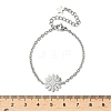 304 Stainless Steel Daisy Link Bracelets BJEW-F500-01P-5