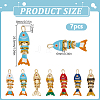 7Pcs 7 Colors Rack Plating Brass Pendants KK-DR0001-52-2
