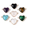 Natural & Synthetic Mixed Stone Love Heart Pendants G-T138-205M-G-1