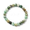 Natural Green Line Jasper Beads Stretch Bracelets for Women Men BJEW-JB13833-3