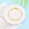 Brass Paperclip Chain Bracelets for Women BJEW-N032-07A-G-1