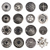 CHGCRAFT 15 Sets 15 Styles Eagle/Star/Flower Pattern Alloy & Imitation Turquoise Craft Solid Screw Rivet FIND-CA0008-73-1