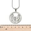 201 Stainless Steel Crystal Rhinestone Ring with Family Pendant Necklaces for Mother's Day Gift NJEW-P327-04P-B-5