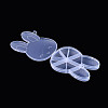 Easter Rabbit 9 Grids Plastic Bead Storage Containers with Hinged Lid CON-T001-07-4