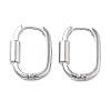 Brass Oval Hoop Earrings for Women EJEW-F347-02P-01-1