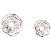 Silver Plated Brass Middle East Rhinestone Spacer Beads RB-PH0001-07S-NF-4