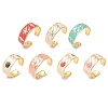 Ocean 304 Stainless Steel Enamel Cuff Bangles for Women BJEW-B159-03G-4