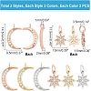 SUPERFINDINGS 12Pcs 6 Style Brass Micro Pave Clear Cubic Zirconia Charms KK-FH0003-88-2