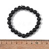 Natural Obsidian Stretch Beaded Bracelets G-A185-01A-4