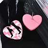 Heart Acrylic Printed Stud Earrings for Women EJEW-G418-01A-3