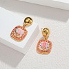Valentine's Day 304 Stainless Steel Dangle Stud Earrings EJEW-T054-06G-1