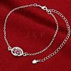 Delicate Silver Plated Brass Cubic Zirconia Filigree Anklets AJEW-BB05248-C-3